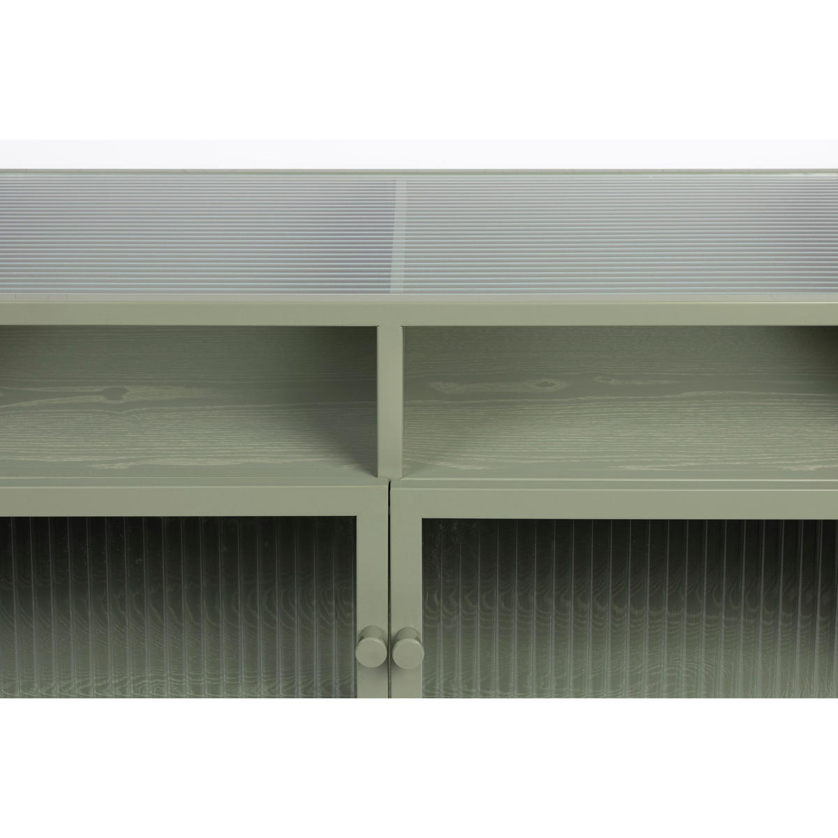VITRINENSCHRANK Herb Kast / Aufbewahrungsregal Mittelgrün - Grün, Holzwerkstoff (80/58/38cm) - Housecraft Living