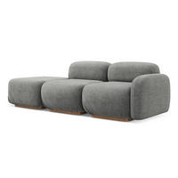 3-SITZER SOFA Links Bouclé Stoff Beige - Greige/Beige, Holz/Textil (95/73/258cm) - Makamii