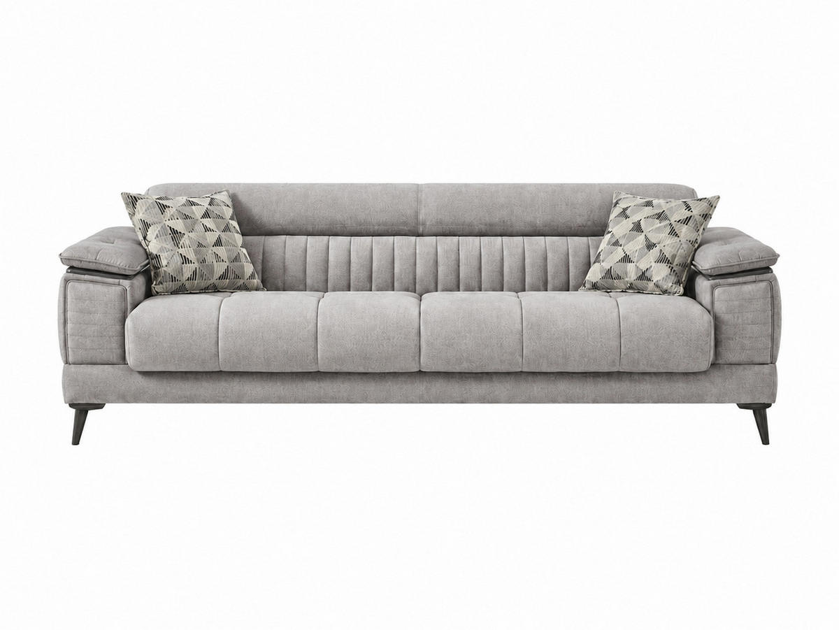 SITZGARNITUR Baoshi, Greige Stellvariante 3+2+1 - Greige, Holz/Holzwerkstoff (240/80/95cm)