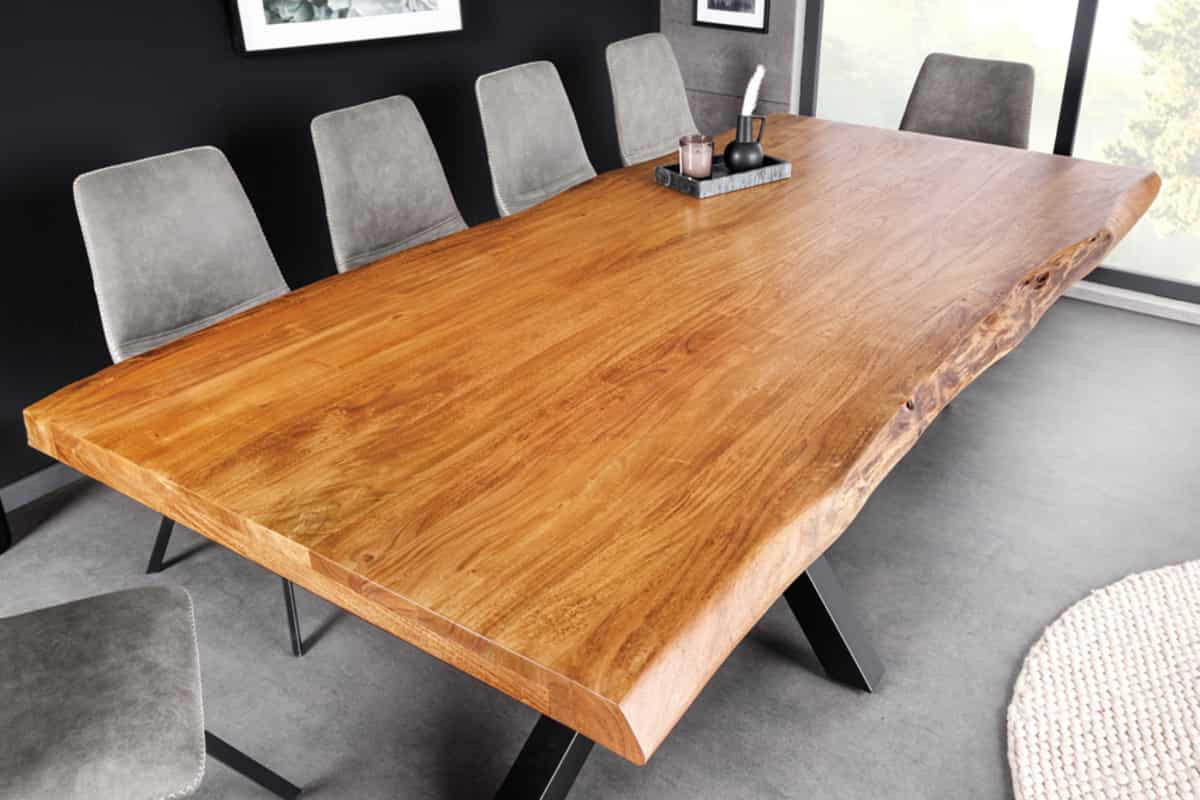 ESSTISCH MAMMUT Akazie 200cm - Schwarz/Braun, Holz/Metall (100/200/77cm) - riess-ambiente