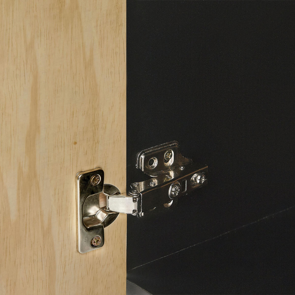 SCHRANK Braun/Schwarz Dalcross - Braun, Holzwerkstoff (80/80/43cm) - Beliani
