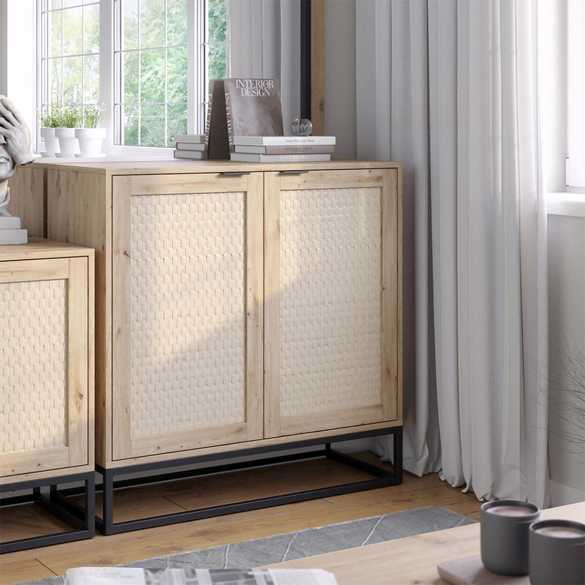 KOMMODE Natal Braun 140 x 92.5 cm mit 2 Türen - Braun, Holzwerkstoff (40/92.5/140cm) - Vicco