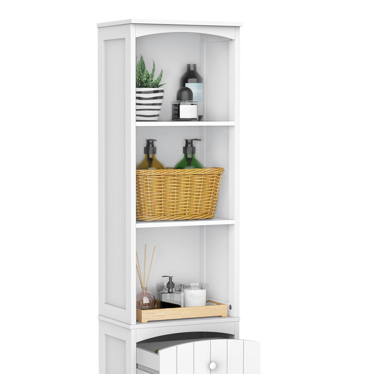 HOCHSCHRANK DE-12329 34/24/170 cm Weiß - Weiß, Holzwerkstoff (24/170/34cm) - ComfortXL