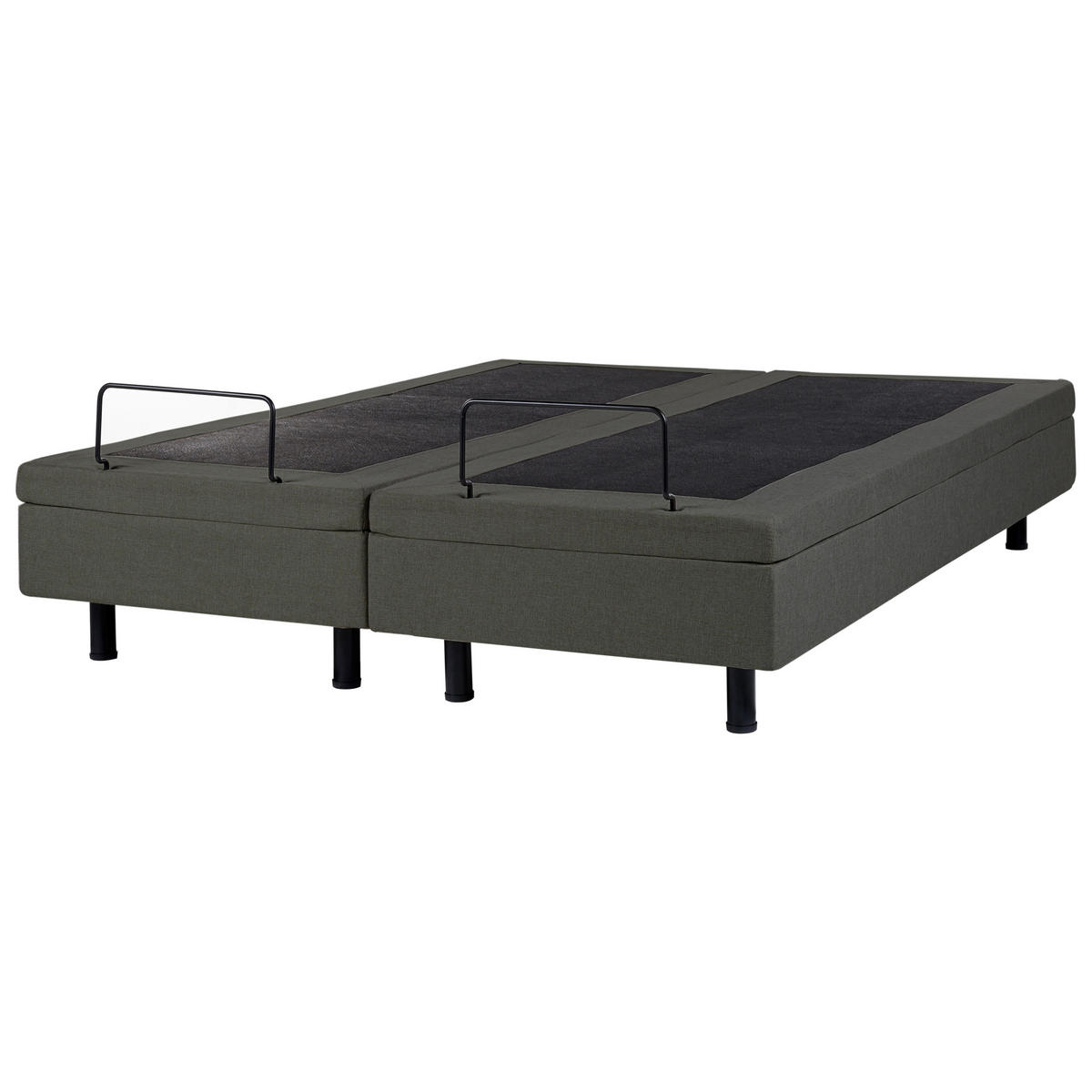 POLSTERBETT Verstellbar 160/200 cm Dunkelgrau Duke II - Dunkelgrau/Schwarz, Textil (160/200cm) - Beliani
