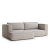 ECKSOFA MIT SCHLAFFUNKTION Velto Hellbeige Webstoff - Beige/Schwarz, Holz/Holzwerkstoff (152/250cm) - Maison de Reve