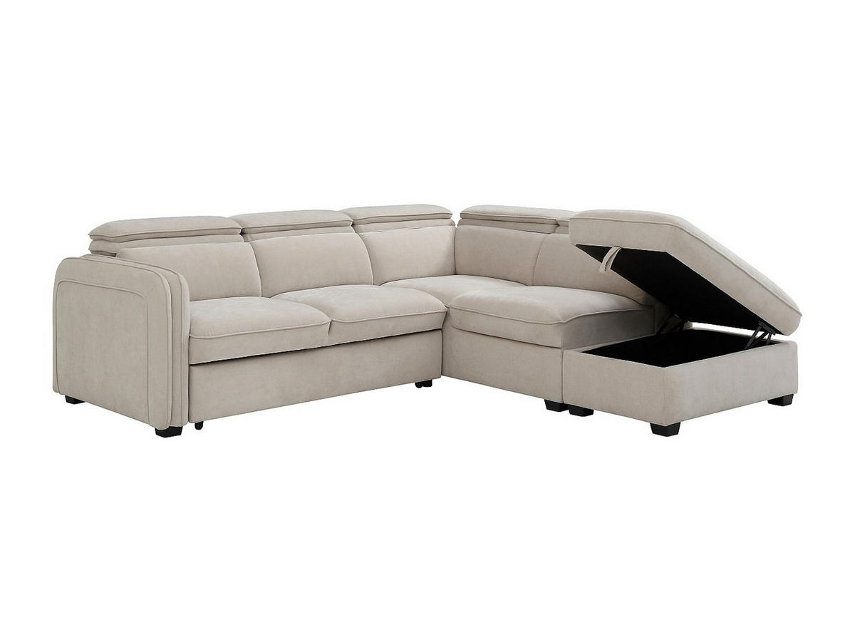 SCHLAFSOFA - 5 Personen - Stoff - Beige - Beige, Textil (255/80/230cm) - Vente-Unique