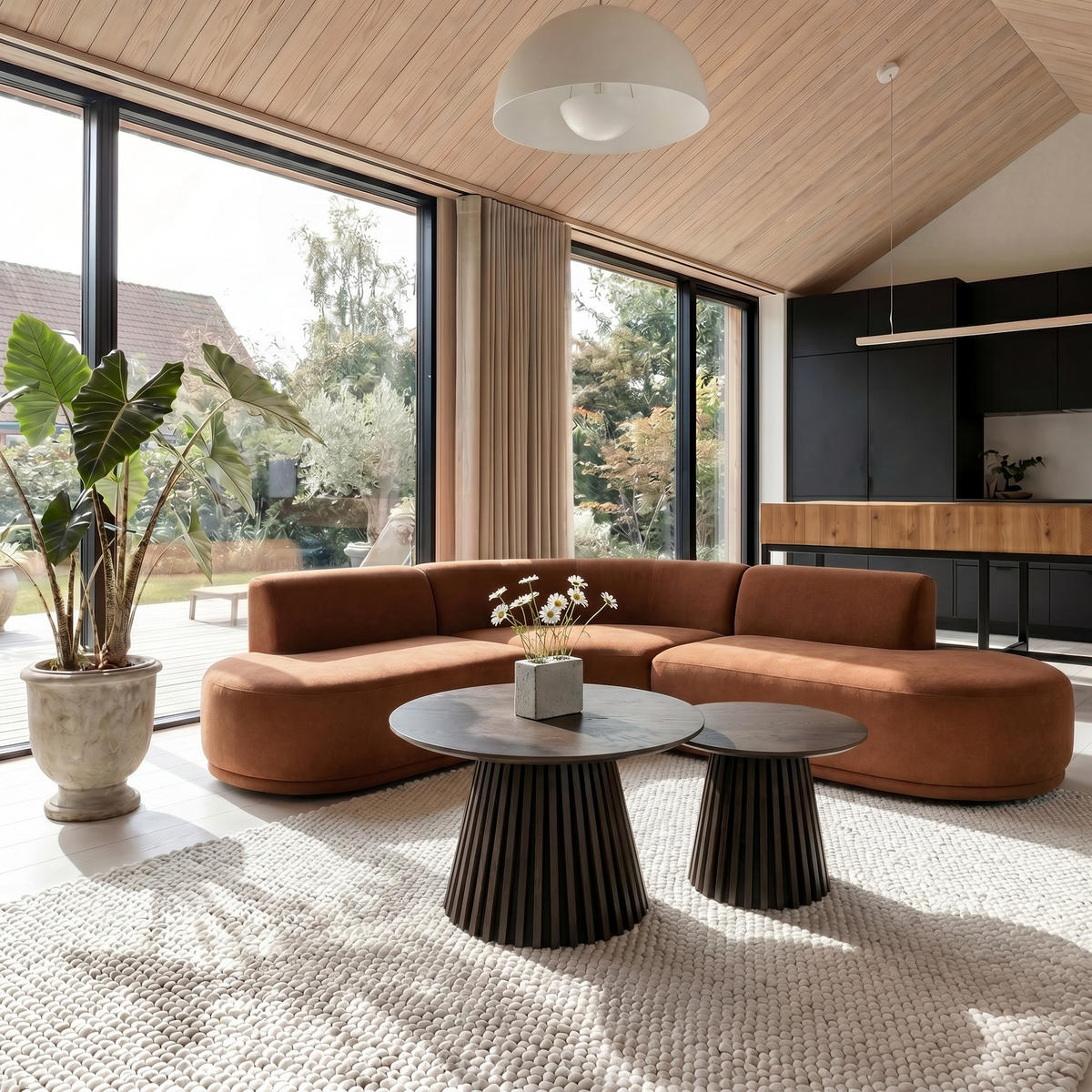 COUCHTISCH rund Räuchereiche 80/80/45 cm - Braun, Holzwerkstoff (80/80/45cm) - Furnhouse