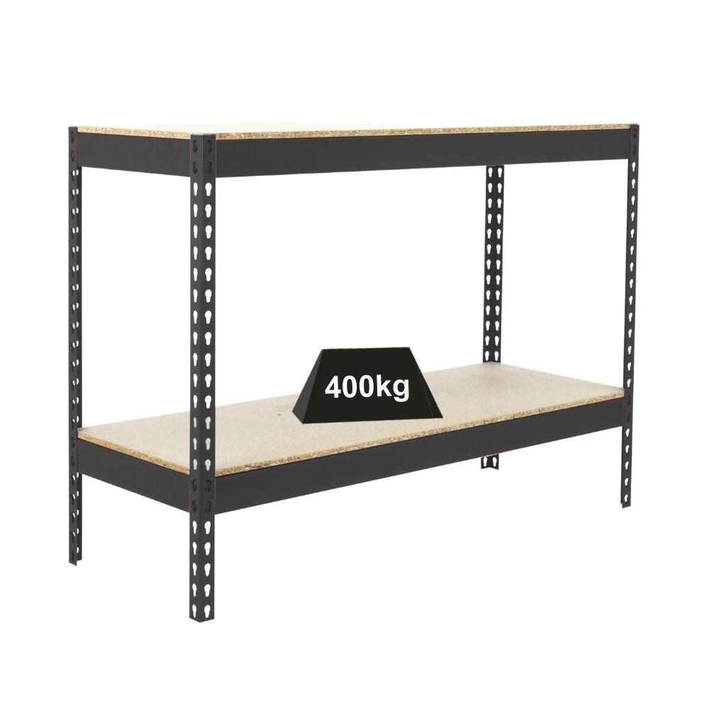 SCHWERLASTREGAL MINI WOOD YETI TWO | HxBxT 90x150x60cm | Fachlast 400kg | Anthrazit - Anthrazit, Metall (150/90/60cm) - PROREGAL