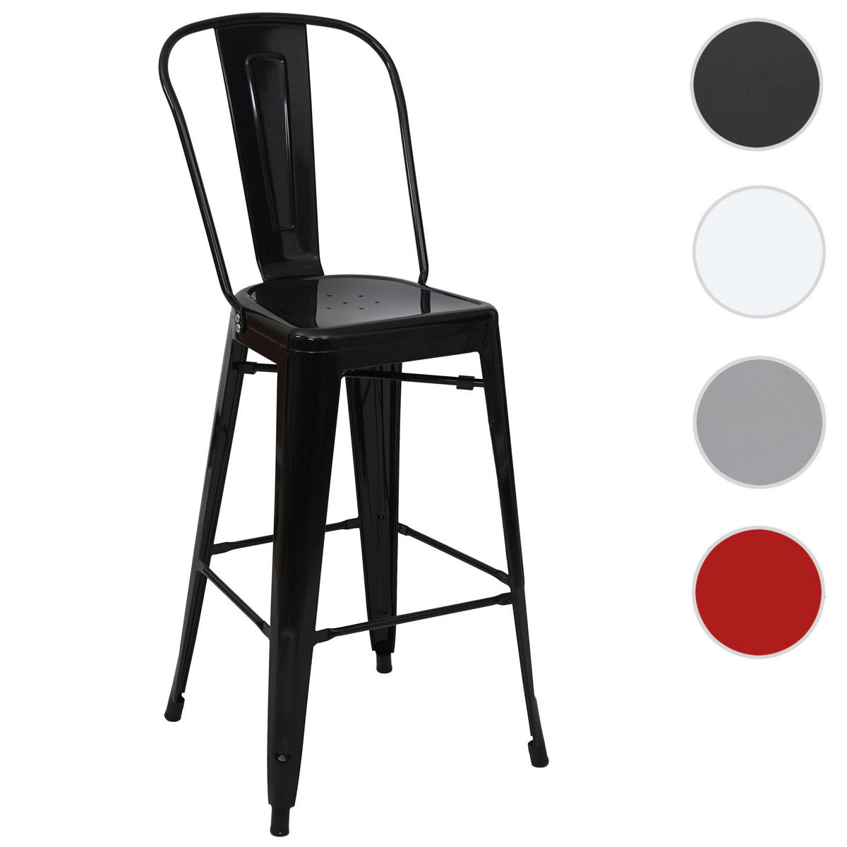 BARHOCKER METALL Schwarz - Schwarz, Metall (50/117/45cm) - MCW