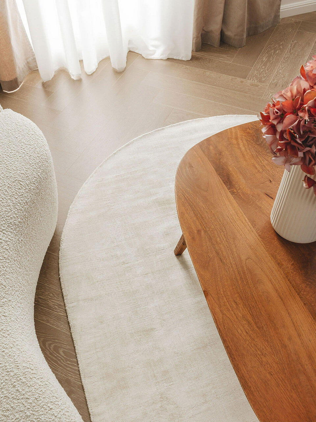 VISKOSETEPPICH OVAL Nova Cream 150x230 cm - Beige, Textil (150/1cm) - KUNSTLOFT