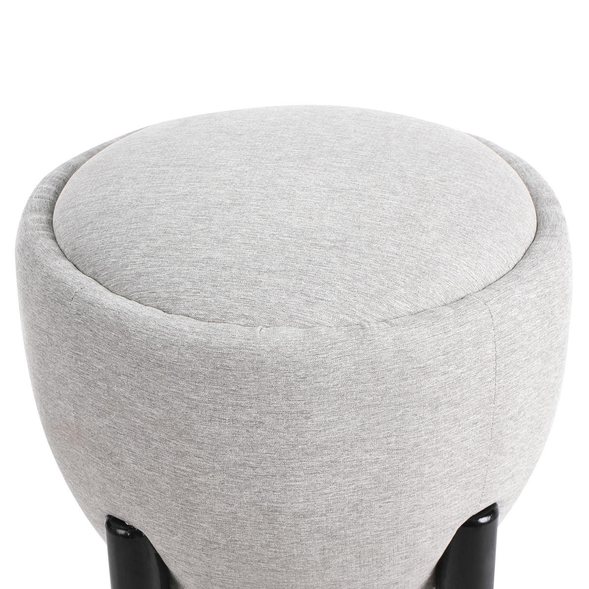 POUF Grau Archie - Schwarz/Grau, Textil (47/48/47cm) - Beliani