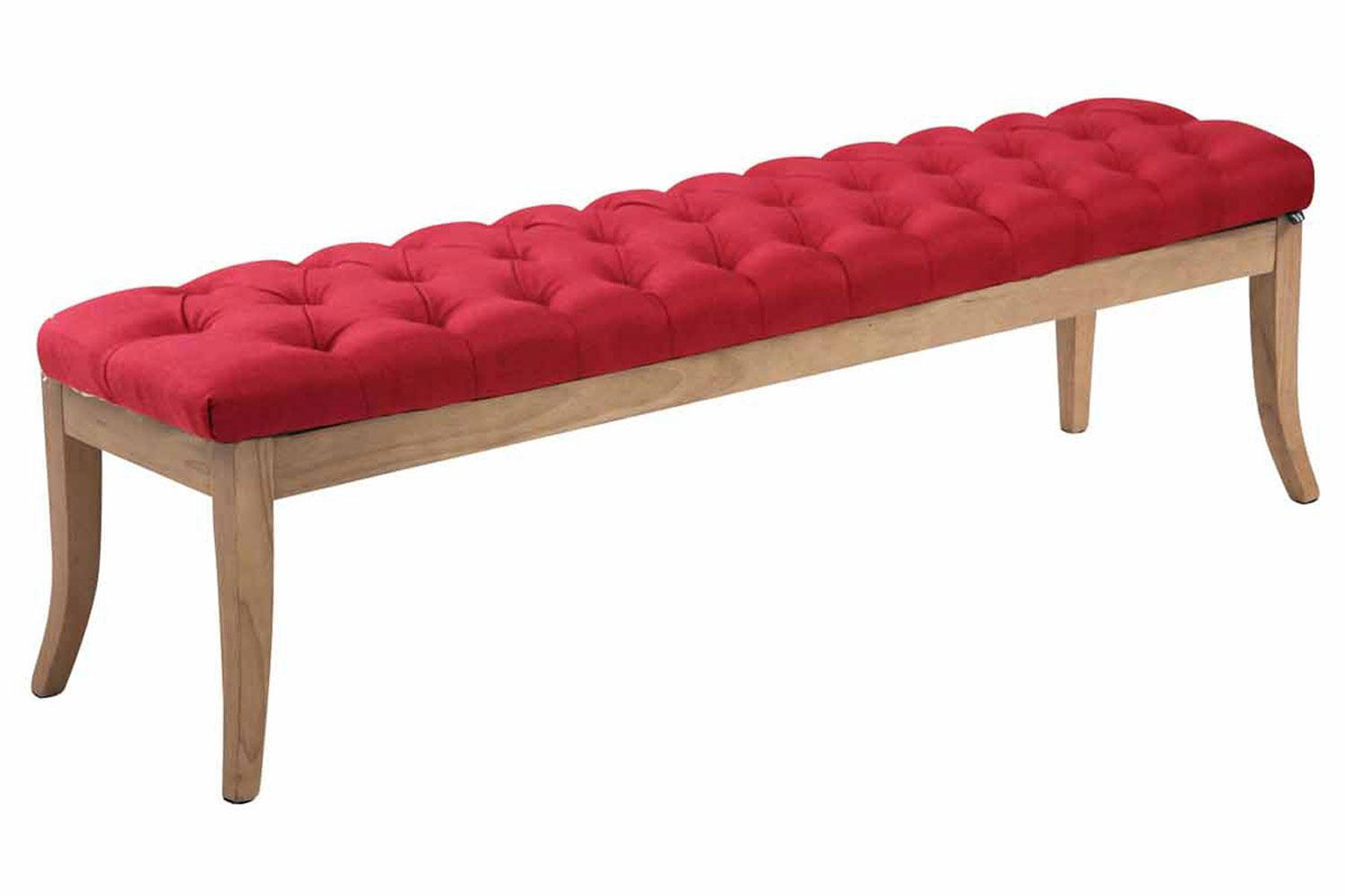 SITZBANK 150/38 cm Stoff rot - Rot/Naturfarben, Holz/Textil (150/46/38cm) - CLP