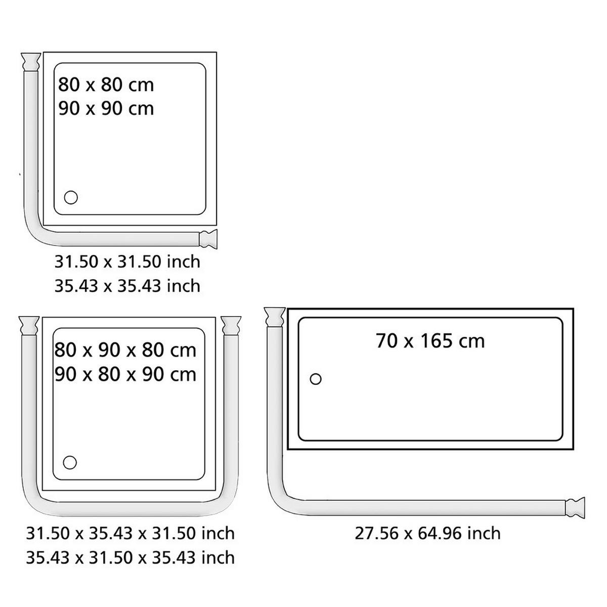 UNIVERSAL-WINKEL für Duschvorhang - Weiß, Metall (165cm) - Wenko