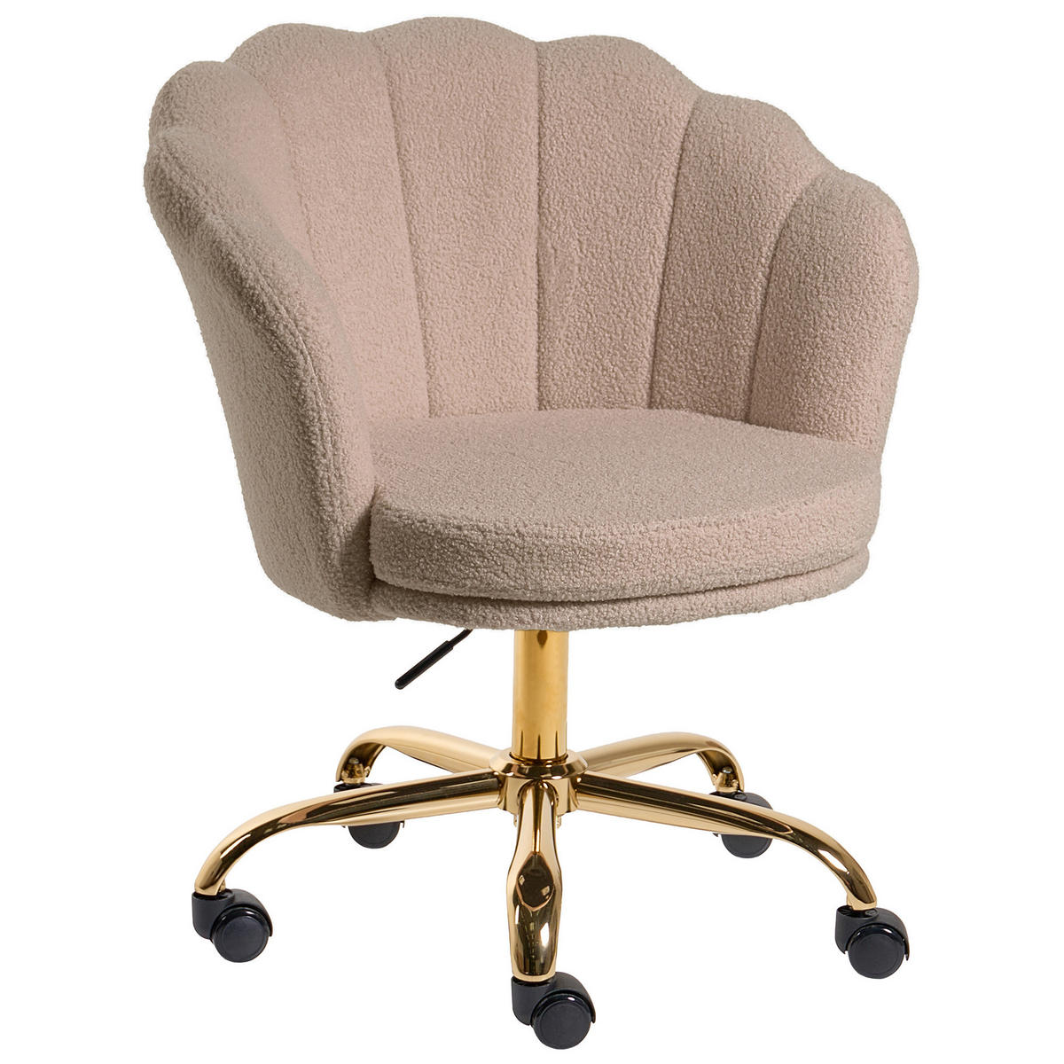 KANCELÁŘSKÁ ŽIDLE Bouclé Béžová Monticello - béžová, textil (60/79/60cm) - Beliani