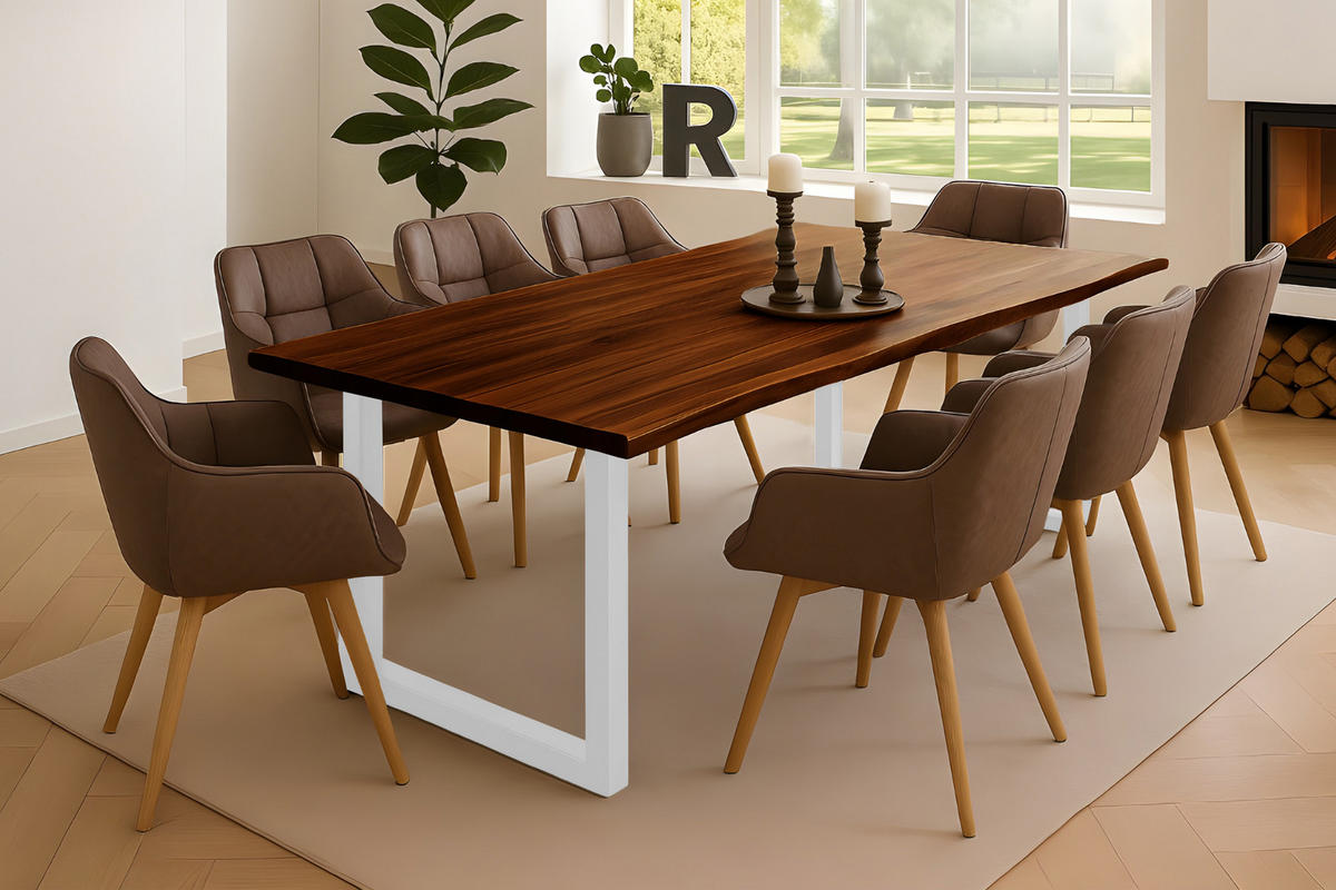 ESSTISCH NIAH - Braun/Weiß, Holz (100/280/77cm) - SAM