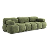 3-SITZER SOFA Chenille Stoff Grün - Schwarz/Grau, Kunststoff/Textil (285/70/96cm) - LaMiaSofa