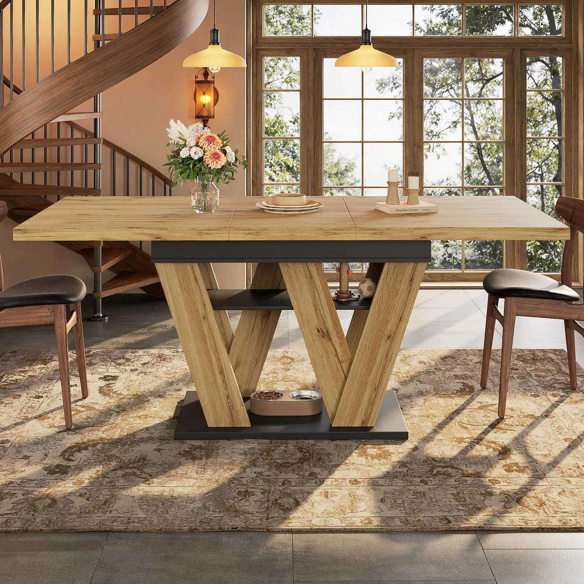 ESSTISCH Teleskop 119-158Cm W Beine Holzfarbe - Multicolor, Holzwerkstoff (80/119/75cm) - FLIEKS
