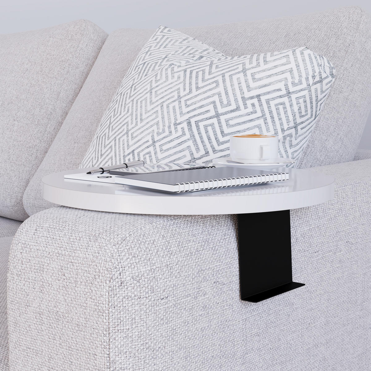 SOFATABLETT Kuleskyd - Weiß, Holzwerkstoff/Metall (34/13.5/34cm) - [en.casa]