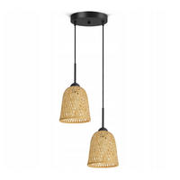 PENDELLEUCHTE BOHO - Schwarz/Weiß, Holz/Metall (30/30/100cm) - kiki design