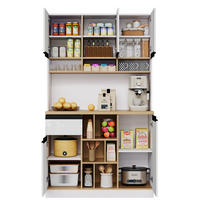 BUFFET 105/45/185 cm in Weiß Hochglanz mit Schublade und verstellbaren Böden - Weiß, Holzwerkstoff (105/185/45cm) - Flora Grace