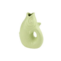 VASE Monsieur Carafon XS, Fisch-Form, Steingut, Seafoam, 13 cm - Weiß, Keramik (13cm) - Gift Company