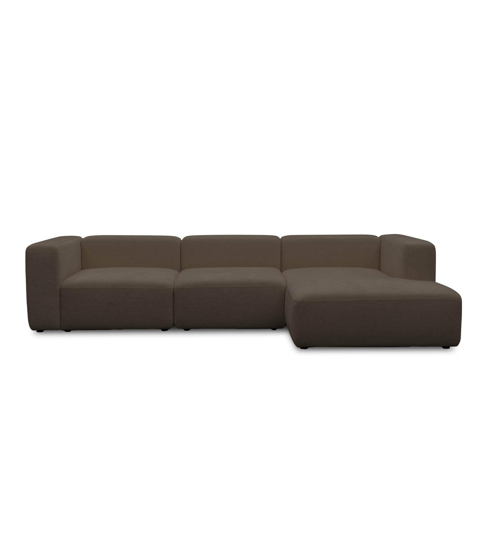 ECKSOFA modular Cubo 4-Sitzer - Braun, Textil (314/179cm) - Mokebo