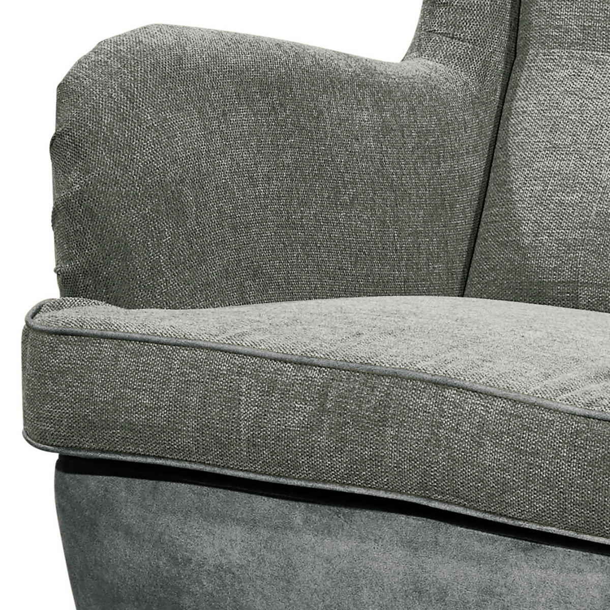 SESSEL - Schwarz/Grau, Holzwerkstoff/Buchenholz (78/102/98cm) - home24