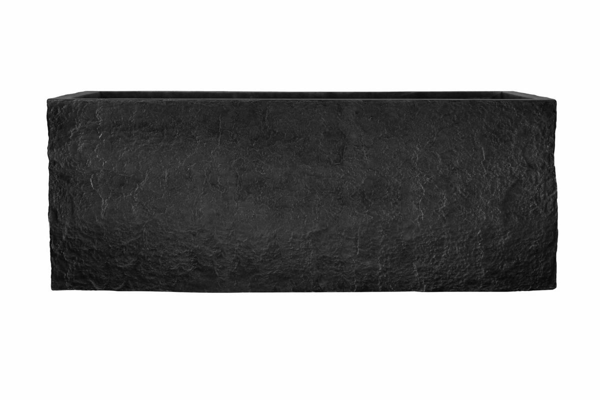 PFLANZKASTEN The Rock 20x64x20 cm, Steinoptik Anthrazit, Fiberstone - Anthrazit, Kunststoff (83/73/33cm) - dasmöbelwerk