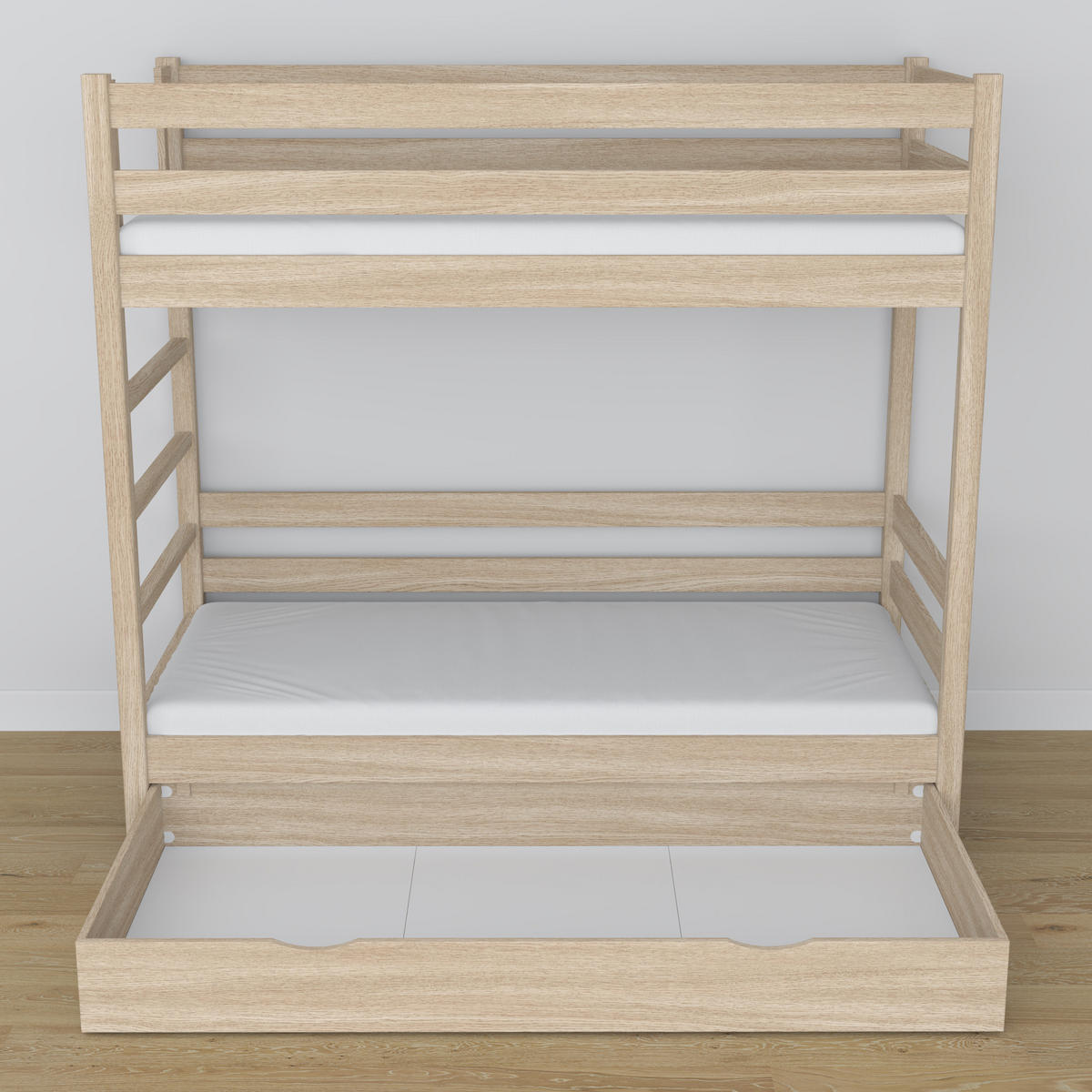 ETAGENBETT N03 mit Schublade Sonoma Eiche 80/180 - Sonoma Eiche, Naturmaterialien/Holz (80/180cm) - N-Wood