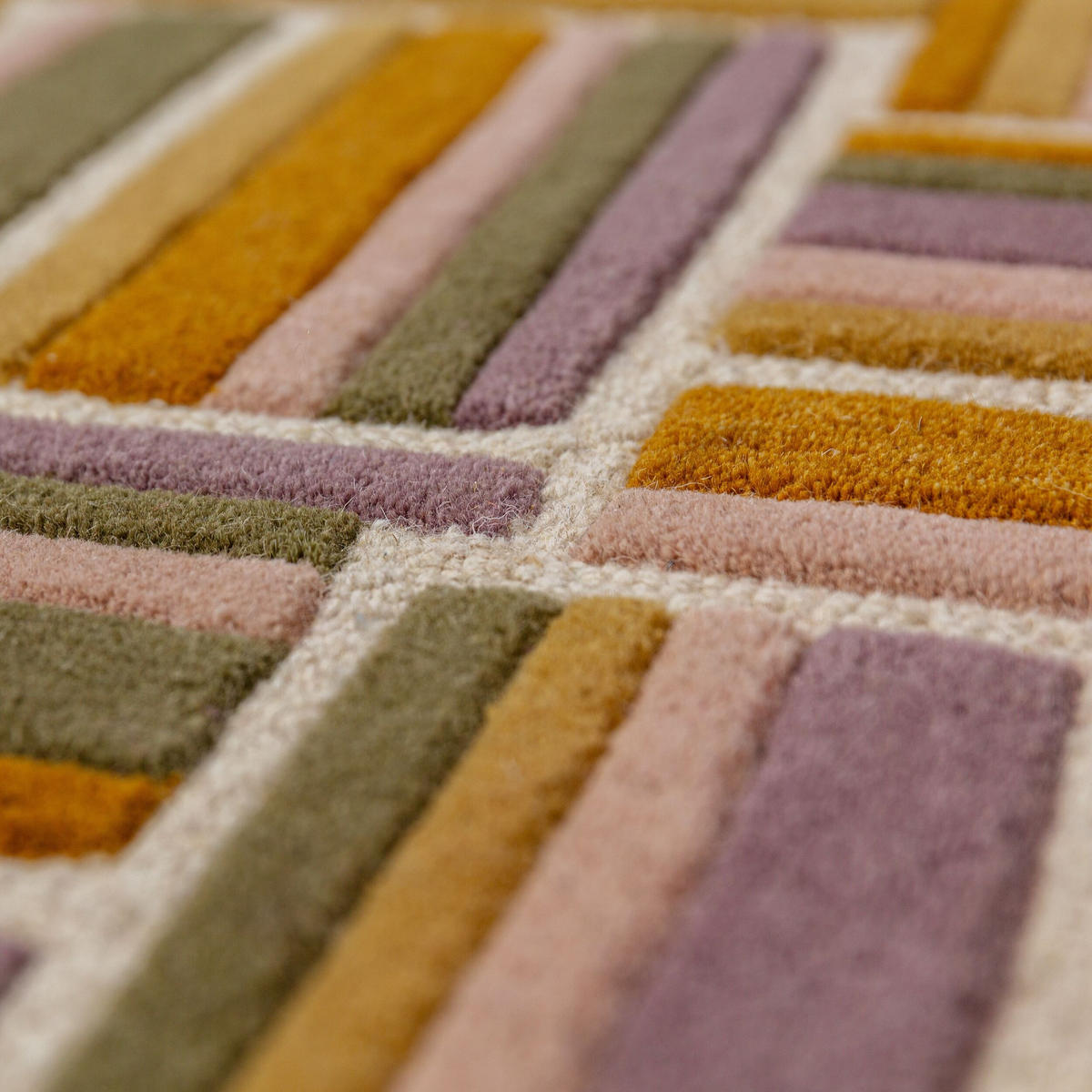 TEPPICH aus Wolle SOAR in Flieder, geometrisch, 140 x 200 cm - Rosa, Textil (200/140cm) - KADIMA DESIGN