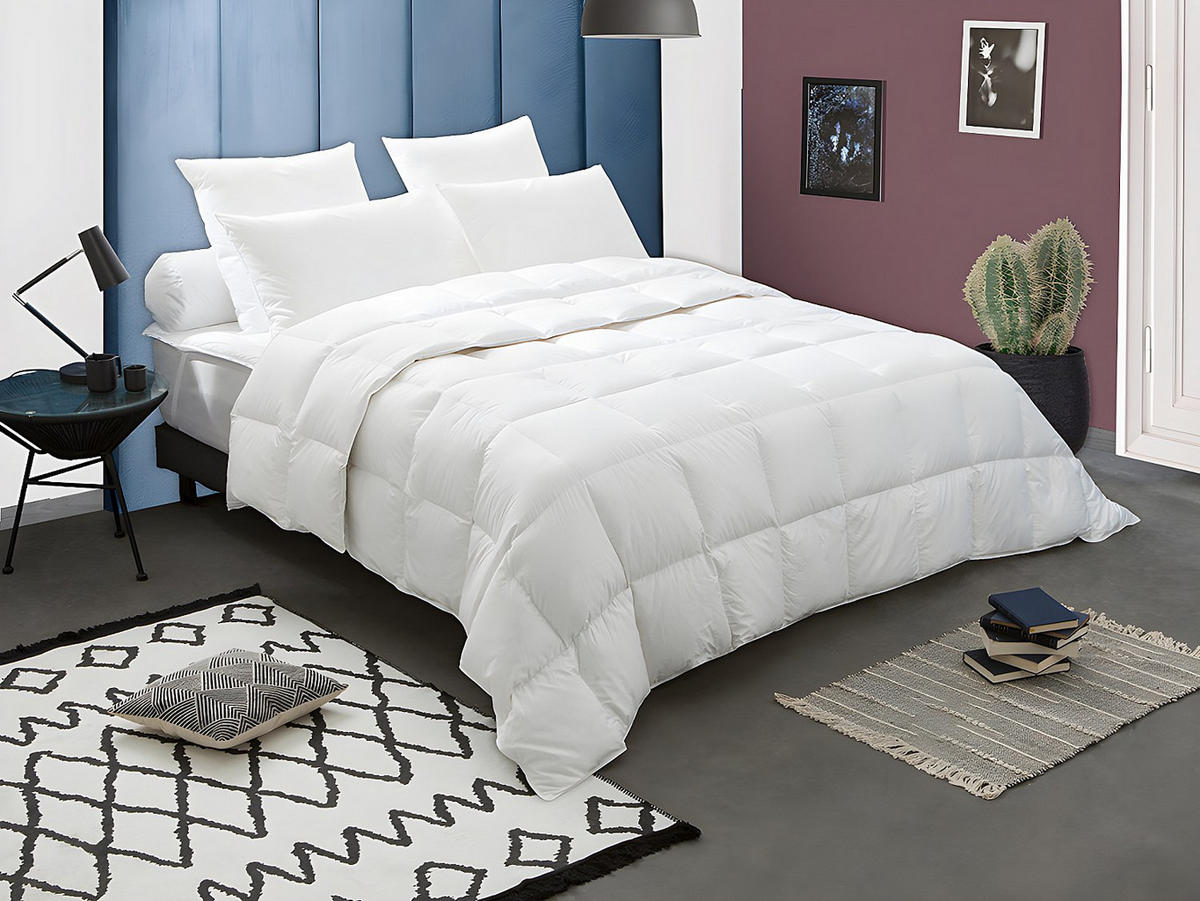 BETTDECKE - 2 Personen - stoff - weiß Baffin - Weiß, Textil (240/220cm) - Dodo