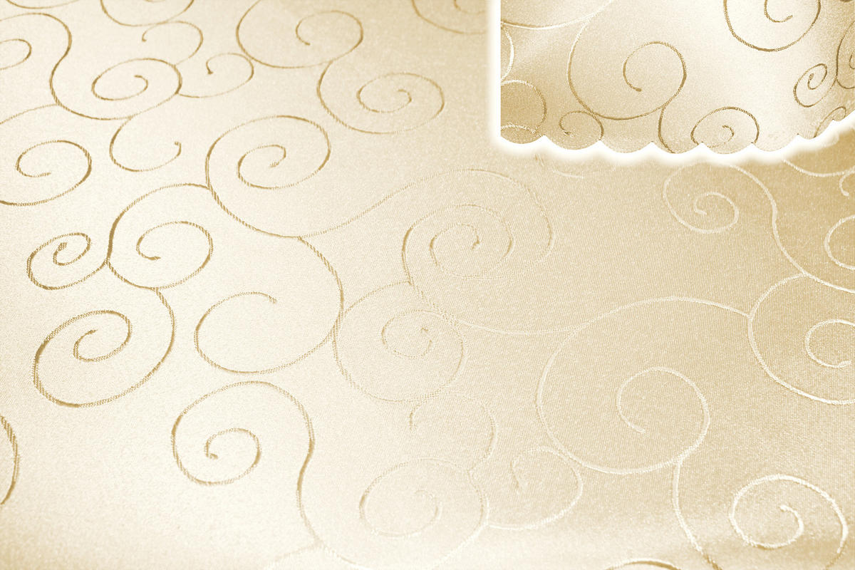 TISCHDECKE 160/400 cm Ornamente Champagner - Champagner, Textil (160/400cm) - TiborTex