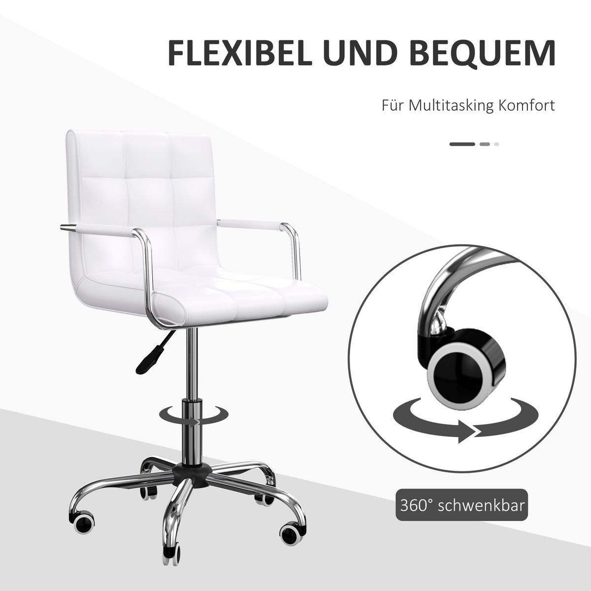 BÜROSTUHL Weiss - Weiß, Kunststoff/Metall (52.5/99/54cm) - Jamb