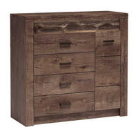 KOMMODE Indianapolis I-17 108,5 x 103,5 x 42 cm Esche dunkel - Dunkelbraun, Holzwerkstoff/Metall (108.5/103.5/42cm) - Koseto