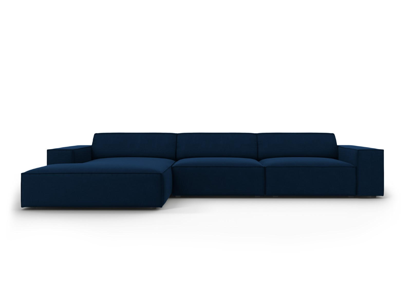 ECKSOFA links Jodie aus Samt königsblau 4 Sitzplätze - Blau, Textil (166/284cm) - Micadoni