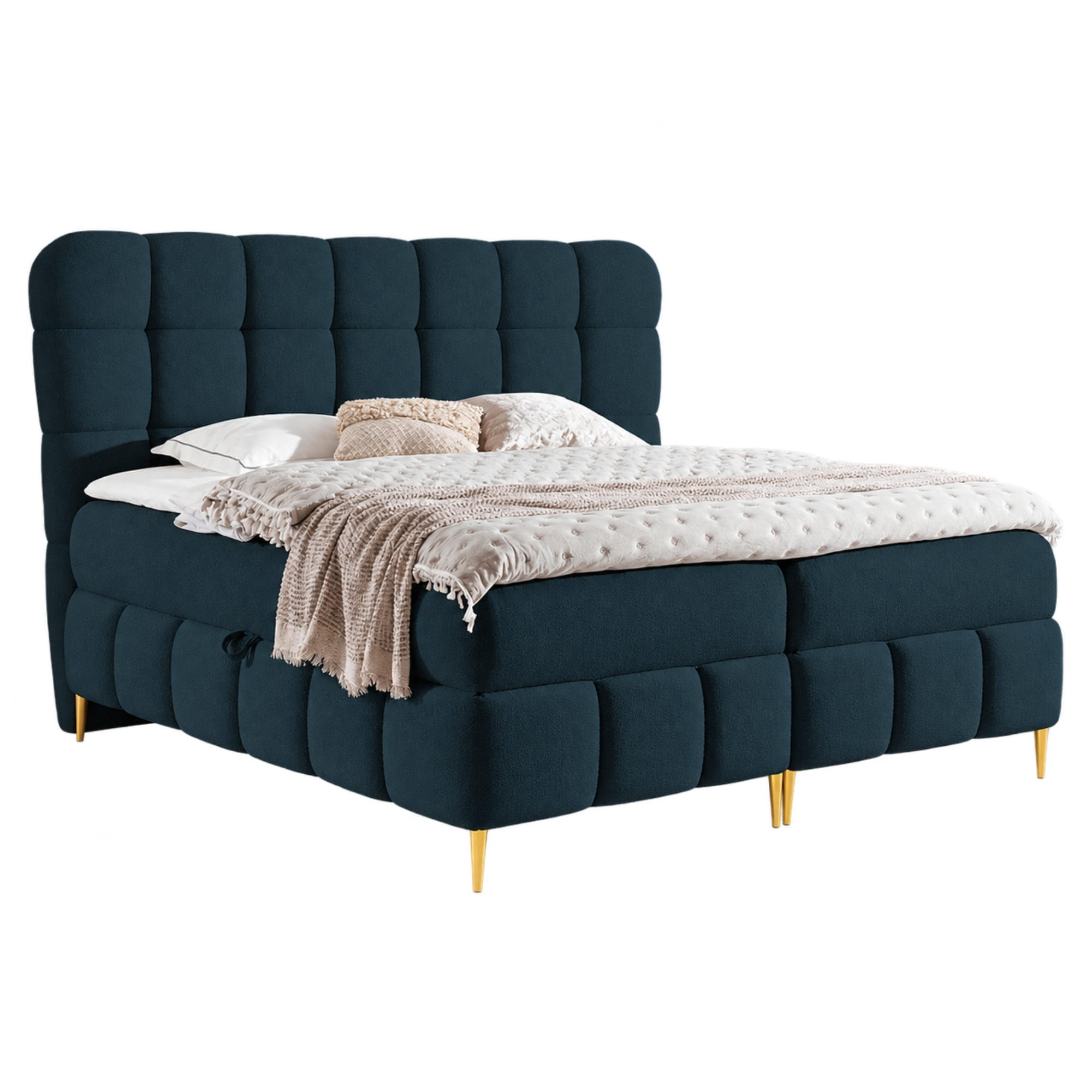 BOXBETT mit Stauraum in 120x200 cm in Dunkelblau - Dunkelblau, Textil (120/200cm) - Home Collective
