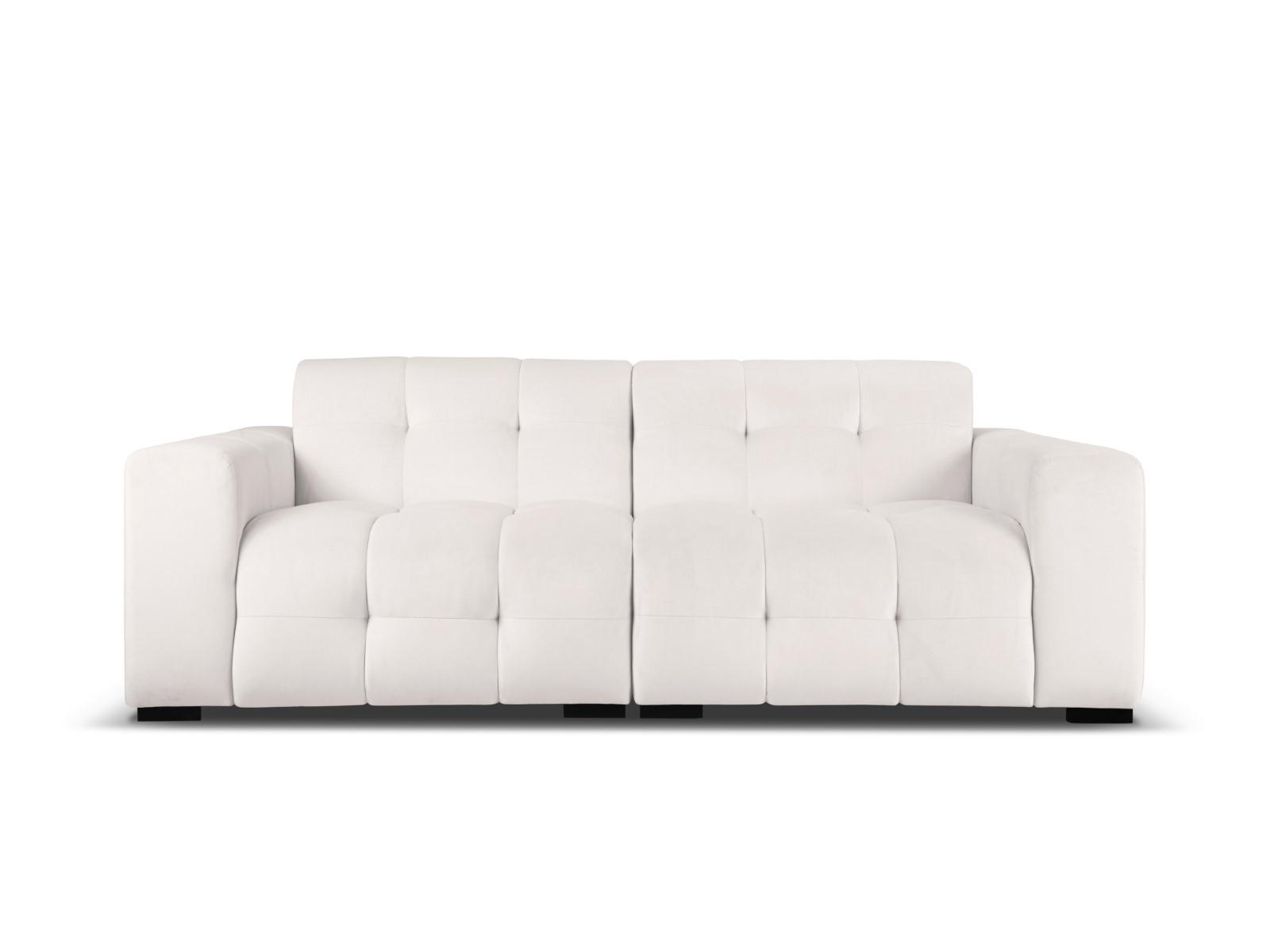 SOFA Kendal aus Samt hellgrau 4 Sitzplätze - Hellgrau, Textil (255/79/103cm) - Micadoni