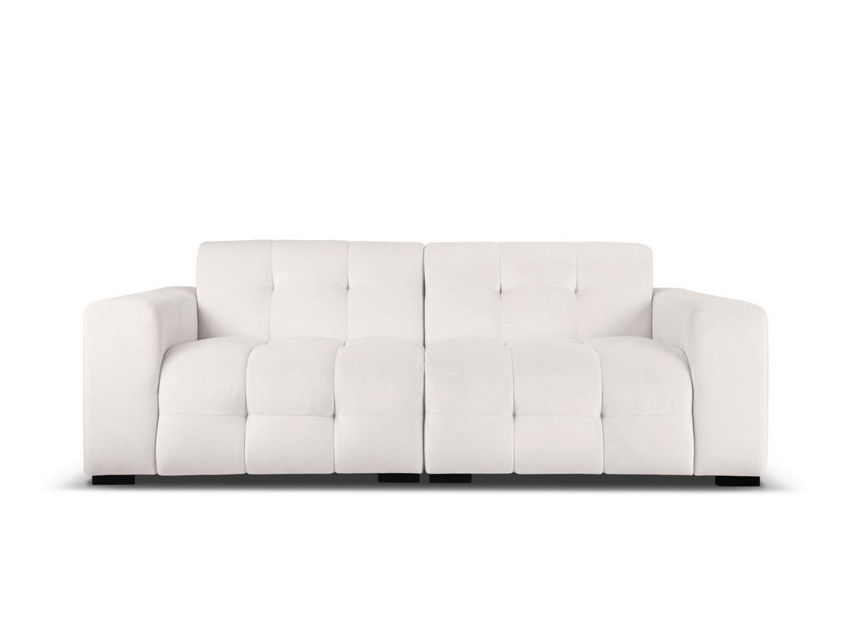 SOFA Kendal aus Samt hellgrau 4 Sitzplätze - Hellgrau, Textil (255/79/103cm) - Micadoni