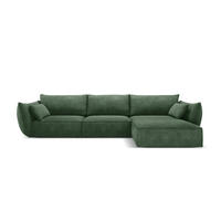 ECKSOFA rechts Kaelle aus Chenille-Stoff flaschengrün 4 Sitzplätze - Dunkelgrün, Textil (171/308cm) - Micadoni