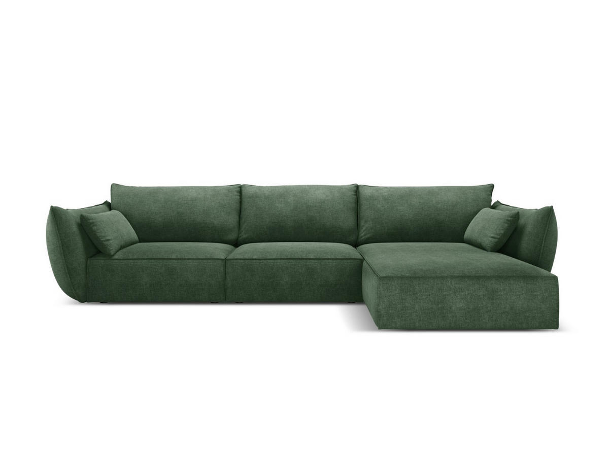 ECKSOFA rechts Kaelle aus Chenille-Stoff flaschengrün 4 Sitzplätze - Dunkelgrün, Textil (171/308cm) - Micadoni
