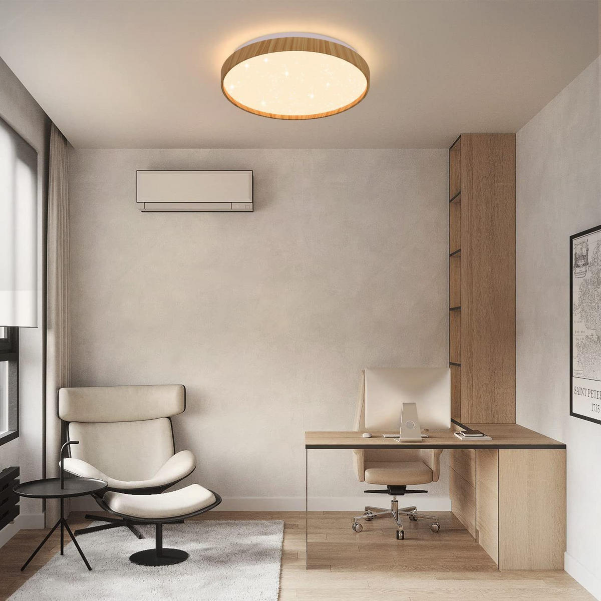 LED stropní svítidlo Lukas 40/40/6 cm - hnědá, kov (40/40/6cm) - Nettlife