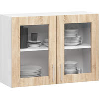 HÄNGESCHRANK Weiß, Eiche Sonoma 58/80/30,5 - Weiß/Sonoma Eiche, Holzwerkstoff (80/58/30cm) - RAUMHIRSCH FURNITURE