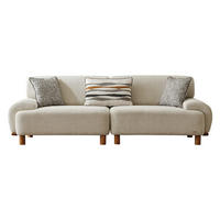 3 Sitzer SOFA Avignon Samt Beige - Beige, Holz/Textil (255/85/95cm) - Villa Möbel