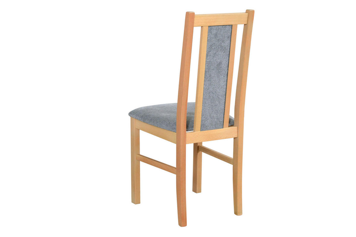 STUHL 2er Set BOS 14 grandson - Beige/Zinkfarben, Holz (43/94/40cm) - Leaf Design