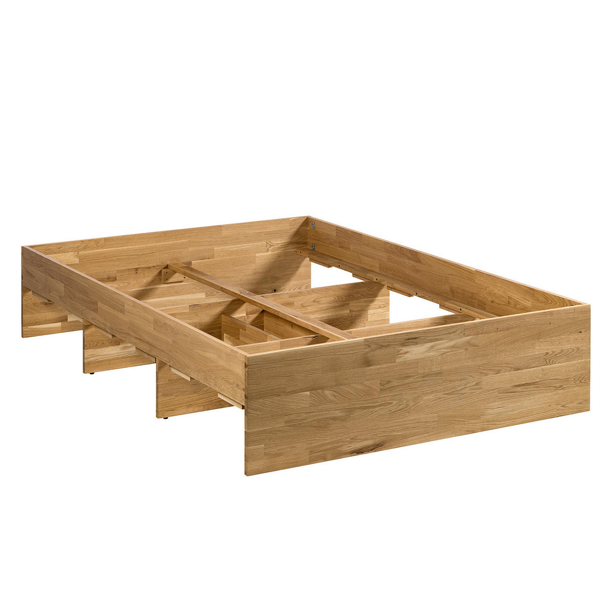 MASSIVHOLZBETT - Massivholz - Braun - Eichefarben, Holz (140/200cm) - home24