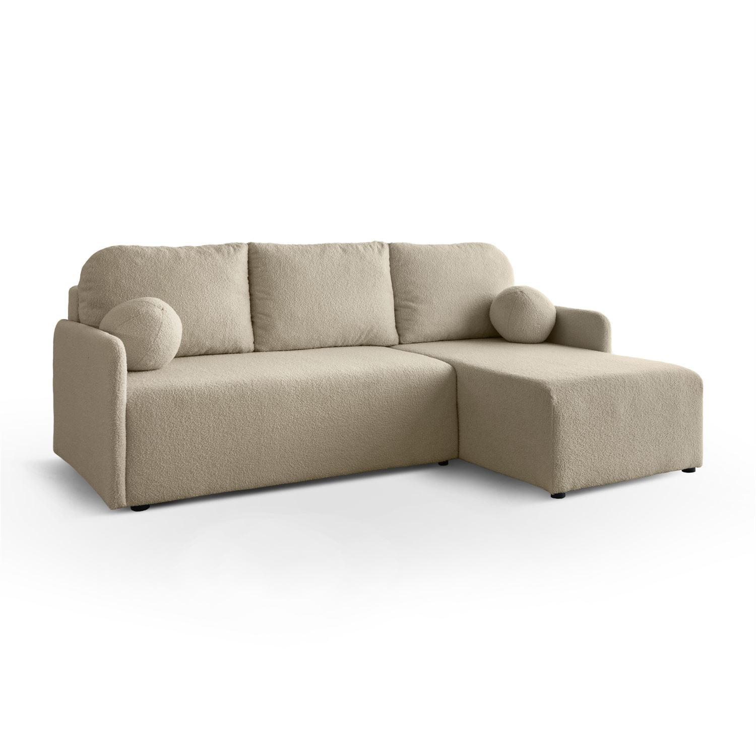 Ecksofa CUDDLE mit Schlaffunktion und Bettkasten, Quelle 16 - Ecru, Textil (213/145cm) - Lookway