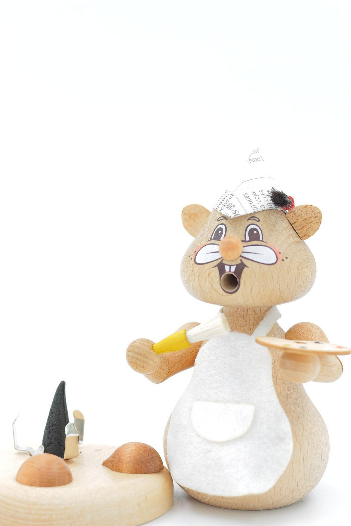 RAUCHFIGUR Hamster Maler 13 cm - Multicolor, Holz (8/13/0.1cm)