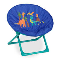 KINDERSESSEL Mehrfarbig klappbar Dino - Blau, Kunststoff/Textil (50/47/48cm) - Relaxdays