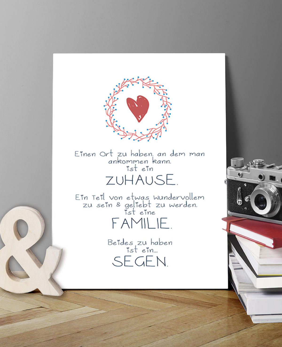 BILD 29x41 cm Typografie Familie Zuhause - Weiß, Holzwerkstoff (29/41/2cm) - artissimo
