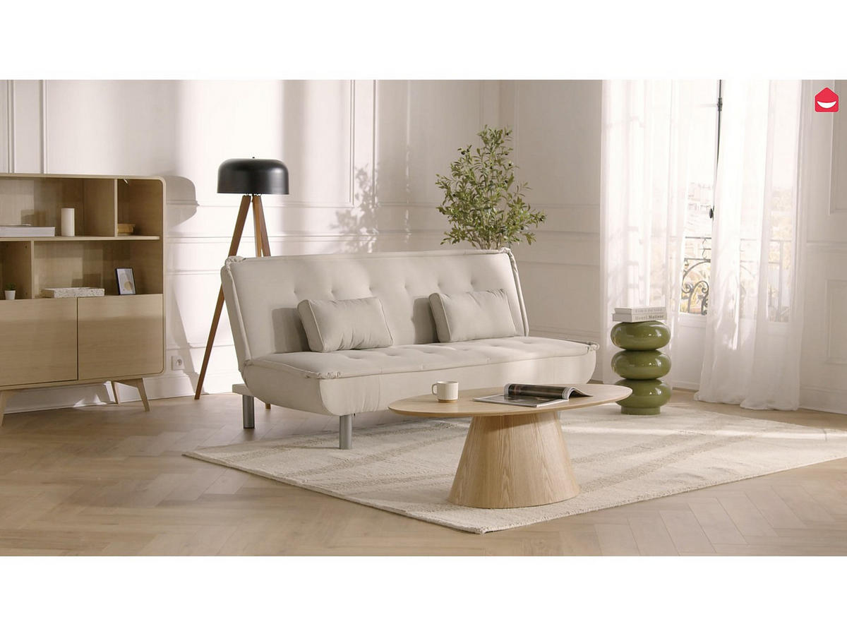 SCHLAFSOFA - 3 Personen - Stoff, Stoff - Königsblau - - Blau, Textil (190/89/96cm) - Vente-Unique